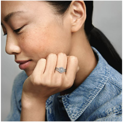 Pandora Sparkling Double Halo Ring Anfesas Jewelers