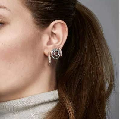 Pandora Sparkle and Hearts Hoop Earrings Anfesas Jewelers