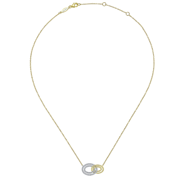 Gabriel & Co 14K Yellow Gold Quatrefoil Pendant Necklace