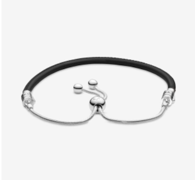 Pandora Moments Black Leather Slider Bracelet