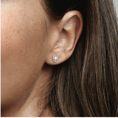 Pandora Teardrop Halo Stud Earrings