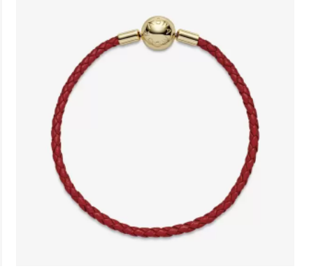 Pandora Moments Red Woven Leather Bracelet - Anfesas Jewelers