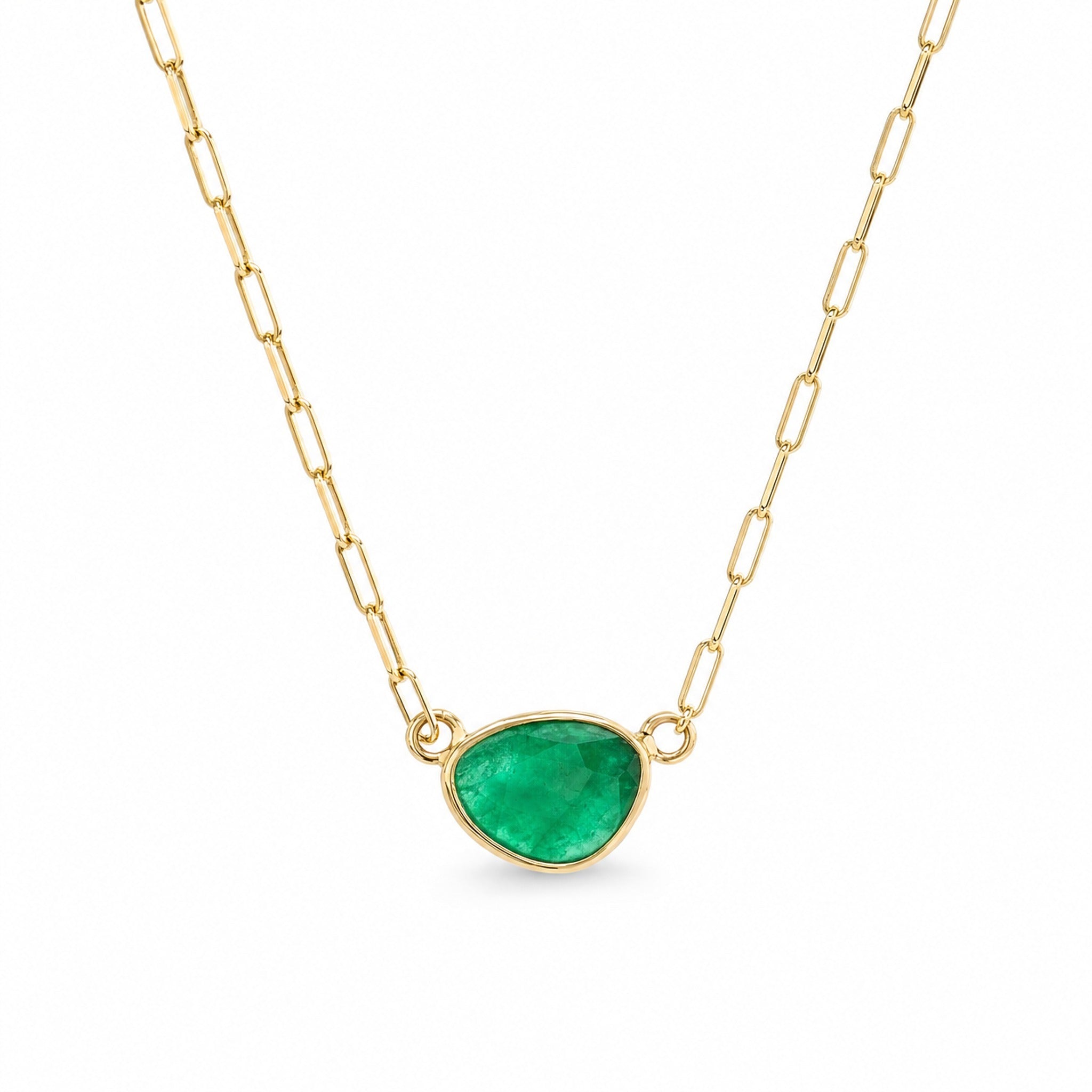 Yellow Gold and Emerald Necklace
