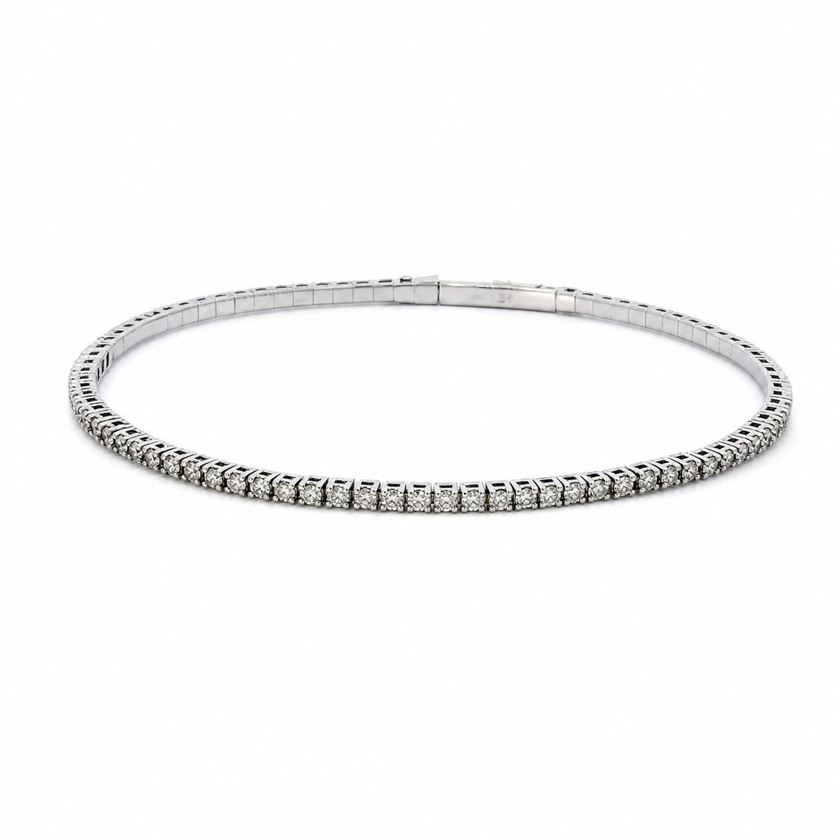 White Gold and Diamond Bangle