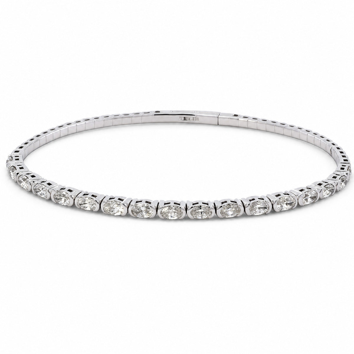 White Gold and Diamond Bangle
