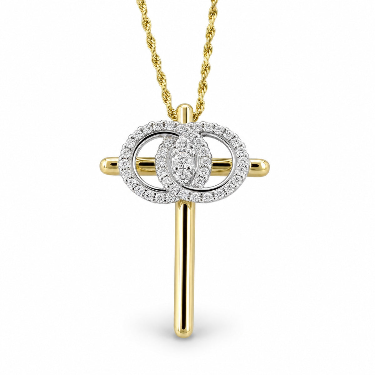 Gold Diamond Marriage Cross
