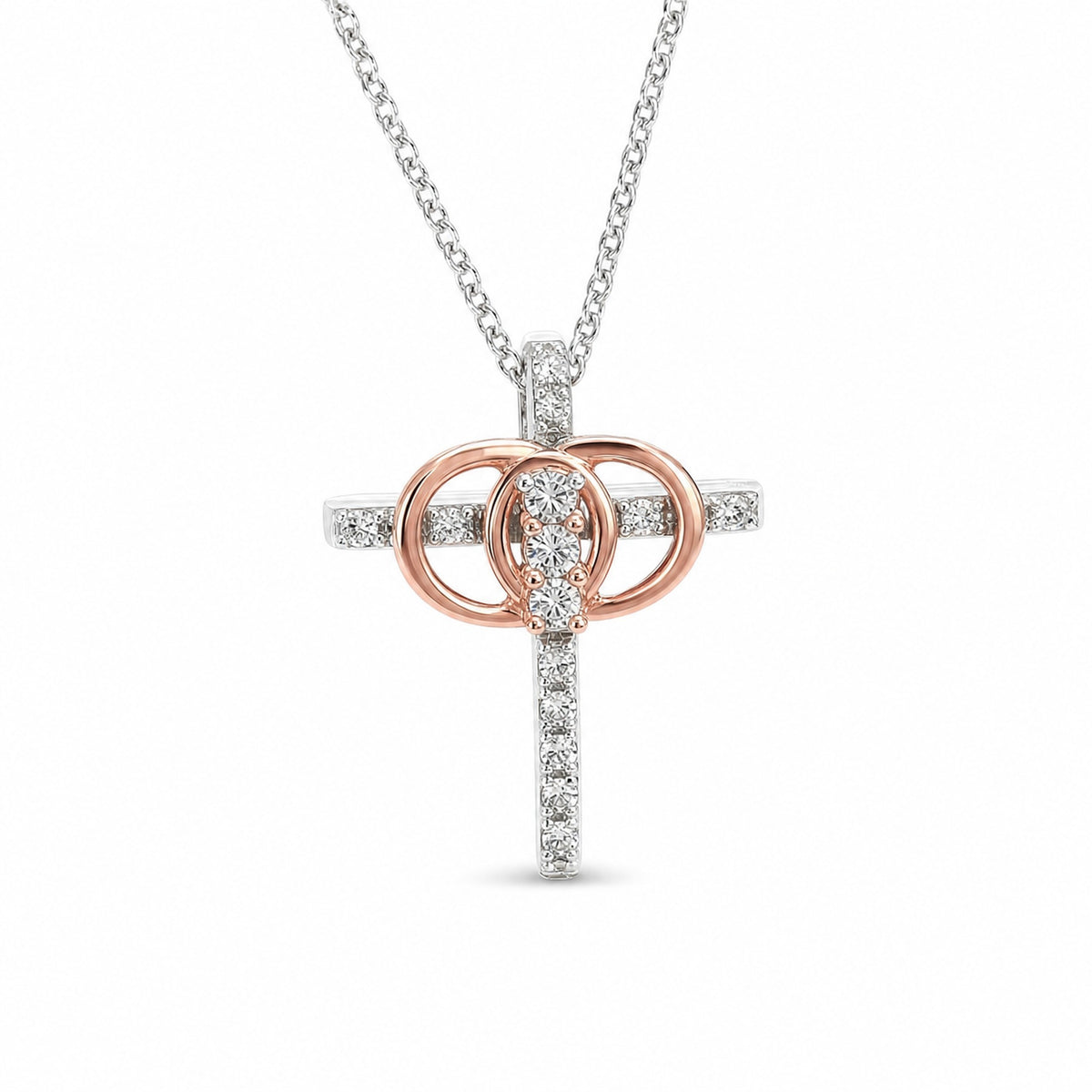 Diamond Marriage Cross Necklace