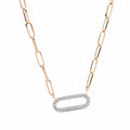 Gold Diamond Paperclip Necklace