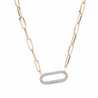 Gold Diamond Paperclip Necklace