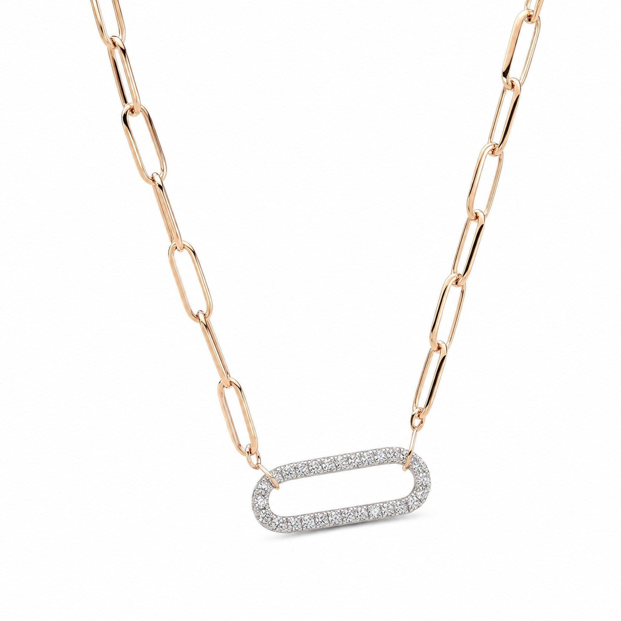 Gold Diamond Paperclip Necklace