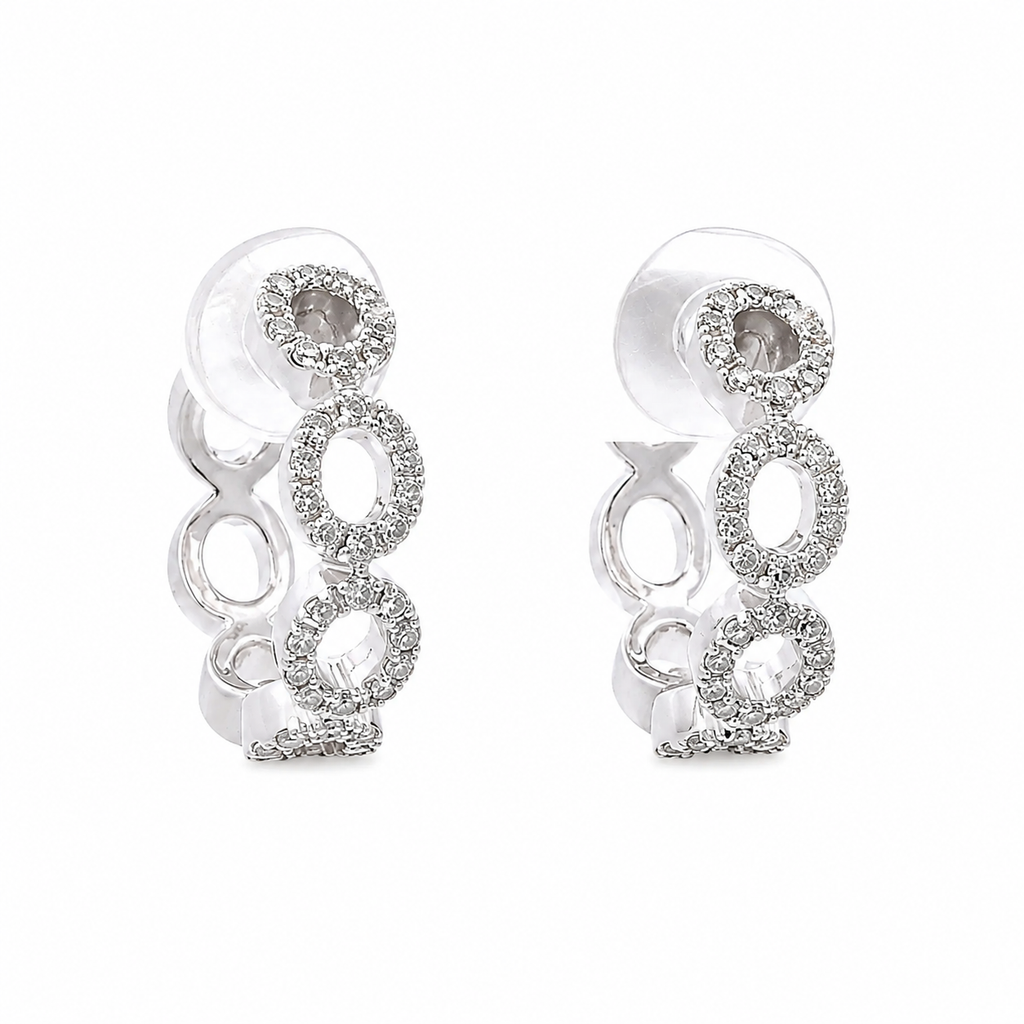 14KW .41CT Small Diamond Hoops