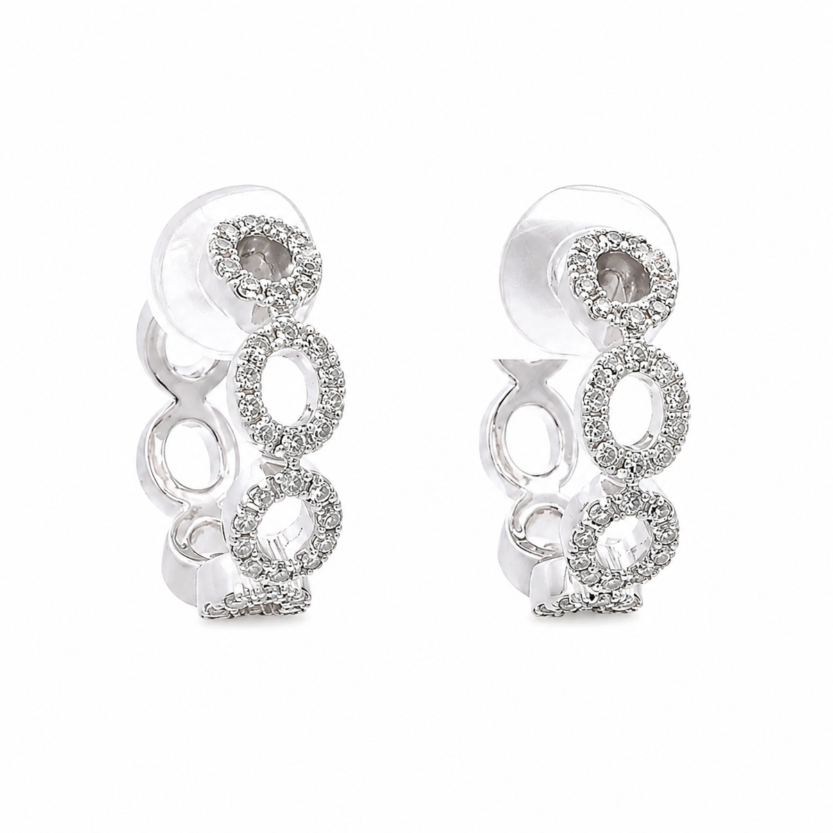 14KW .41CT Small Diamond Hoops