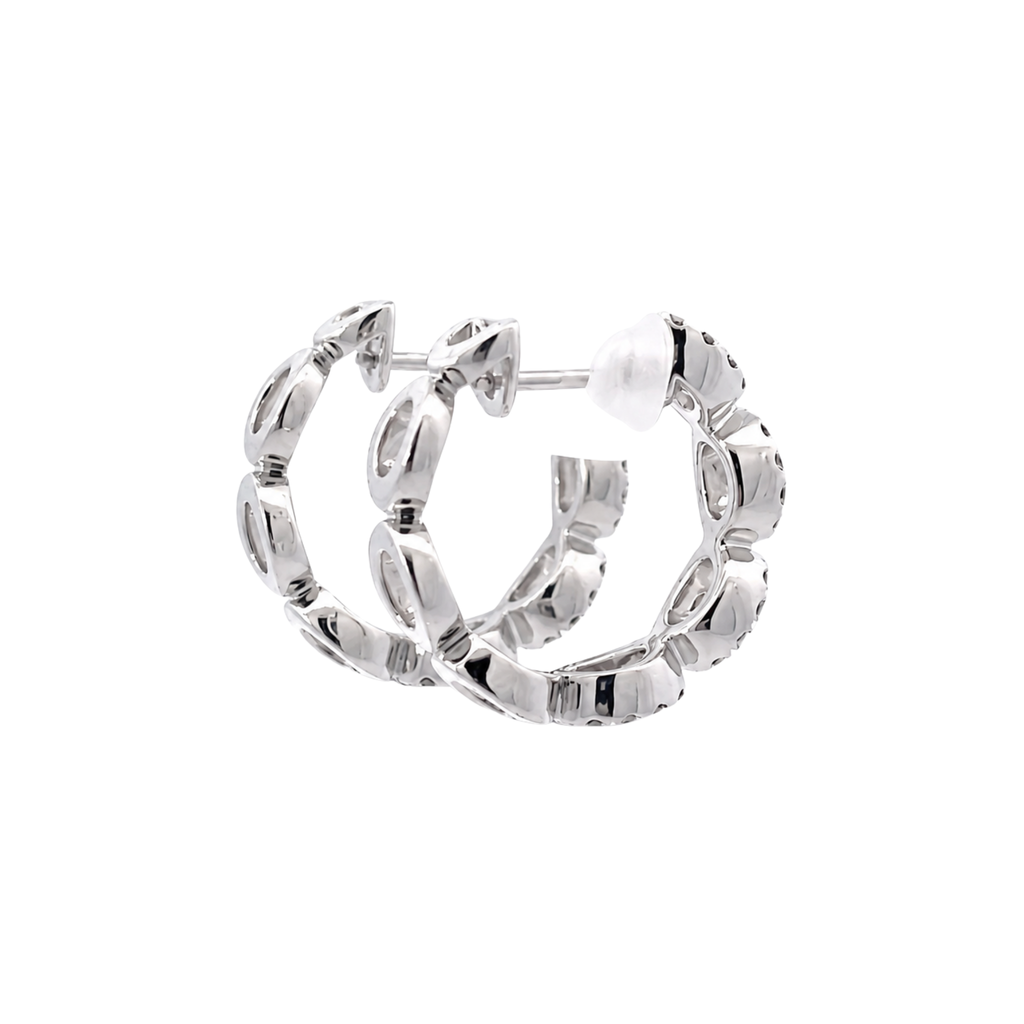 14KW .41CT Small Diamond Hoops