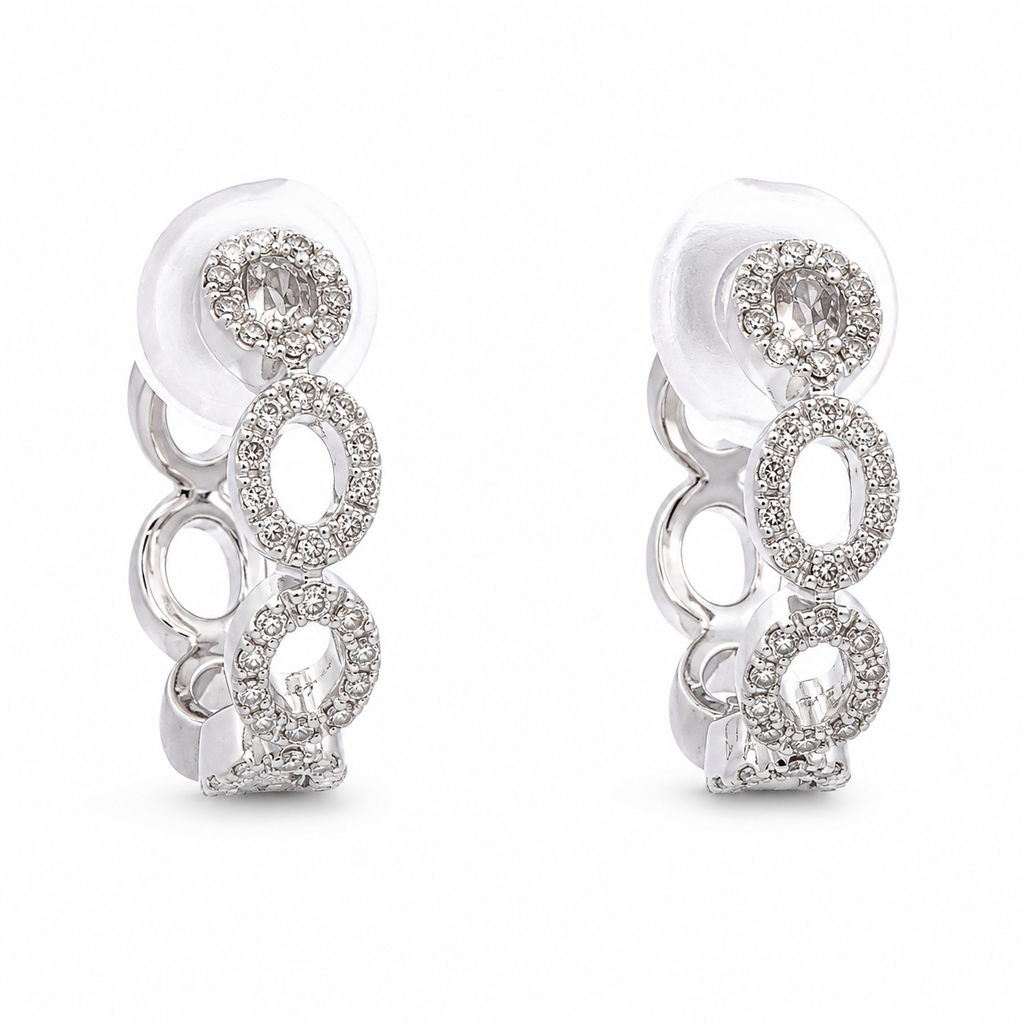 14KW .41CT Small Diamond Hoops