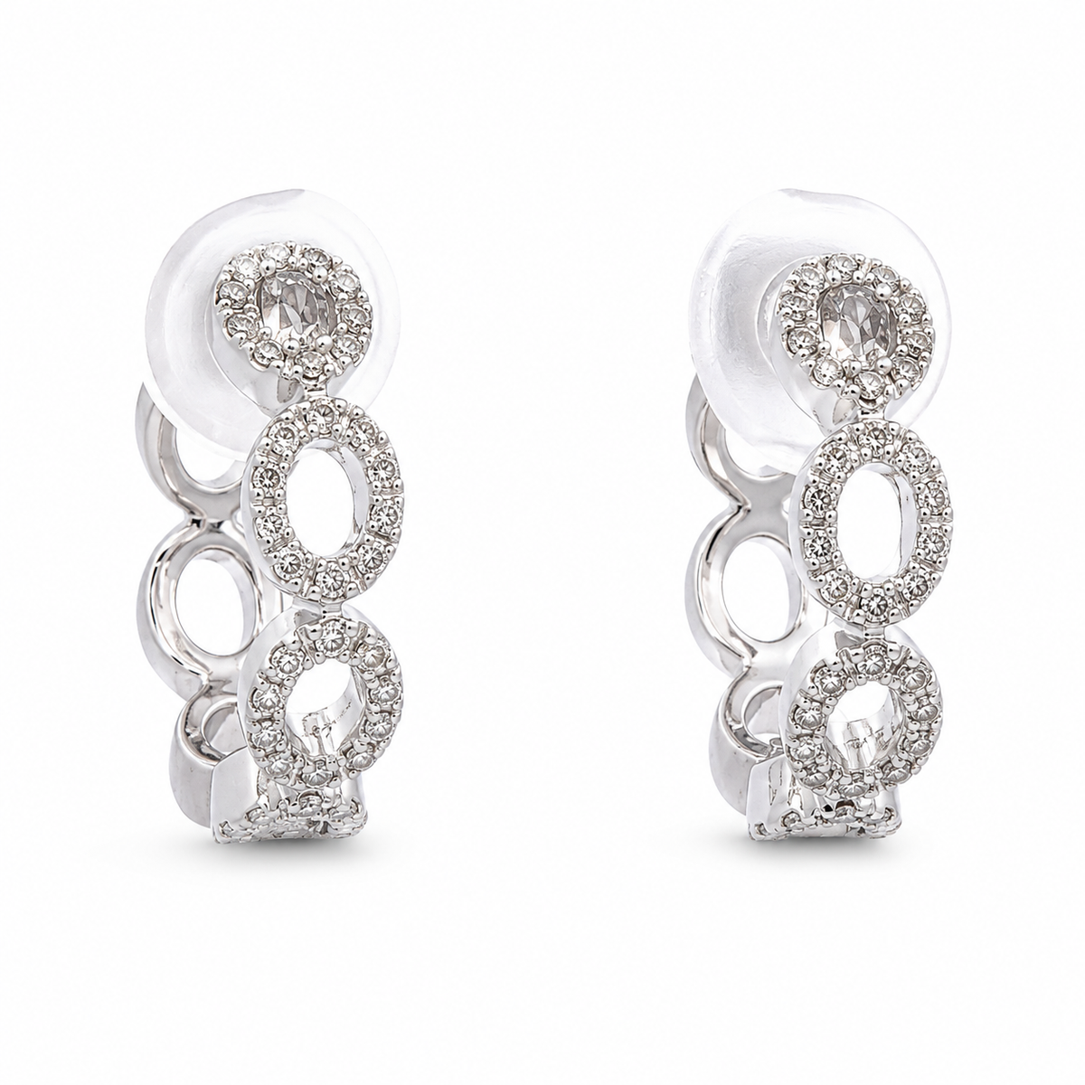14KW .41CT Small Diamond Hoops
