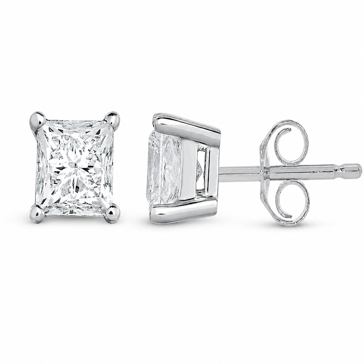 4 Prong .25CT Princess Diamond Studs
