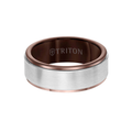 8MM Tungsten Carbide Ring - Satin Finish Center and Step Edge