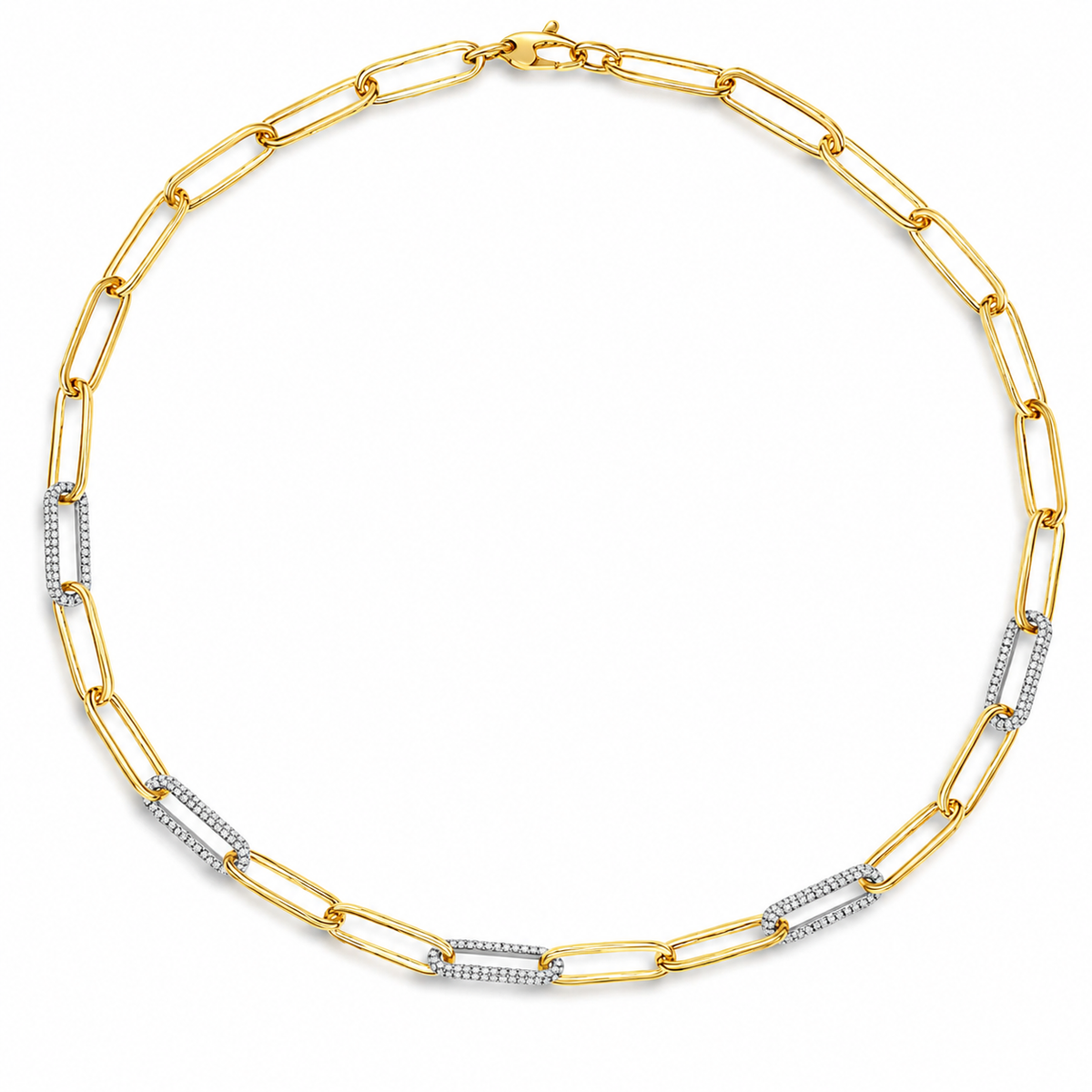 HM Diamond Paperclip Necklace