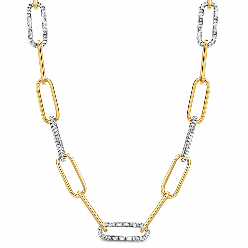 HM Diamond Paperclip Necklace