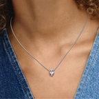 Pandora Double Heart Pendant Sparkling Collier Necklace