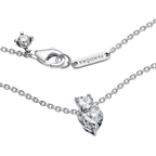 Pandora Double Heart Pendant Sparkling Collier Necklace