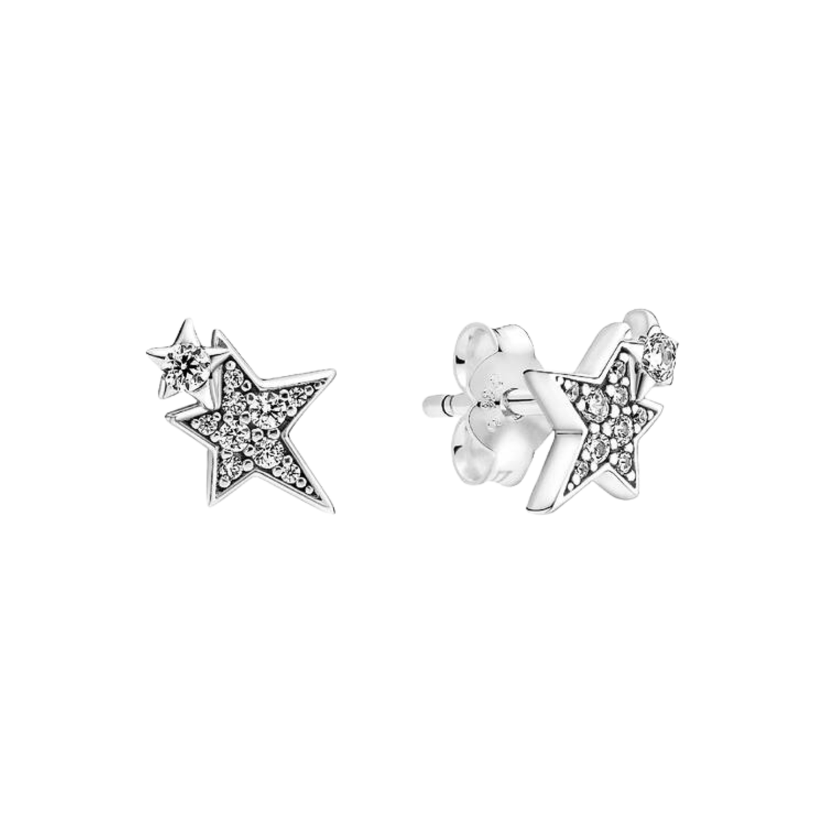 Pandora Sparkling Asymmetric Stars Stud Earrings