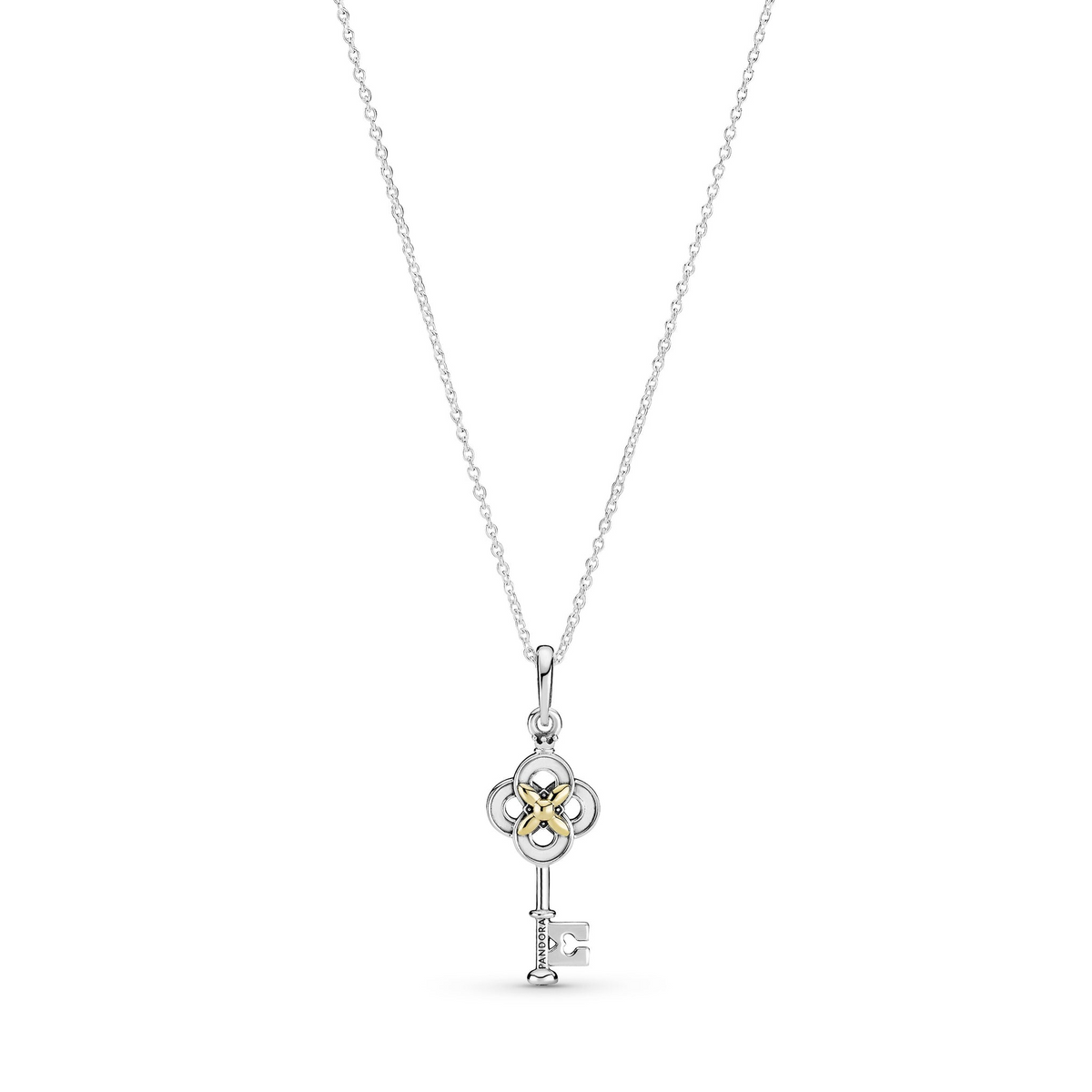 Pandora Two-tone Key & Flower Necklace