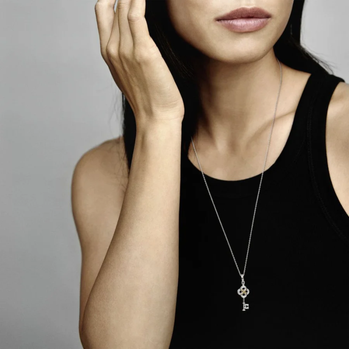 Pandora Two-tone Key & Flower Necklace