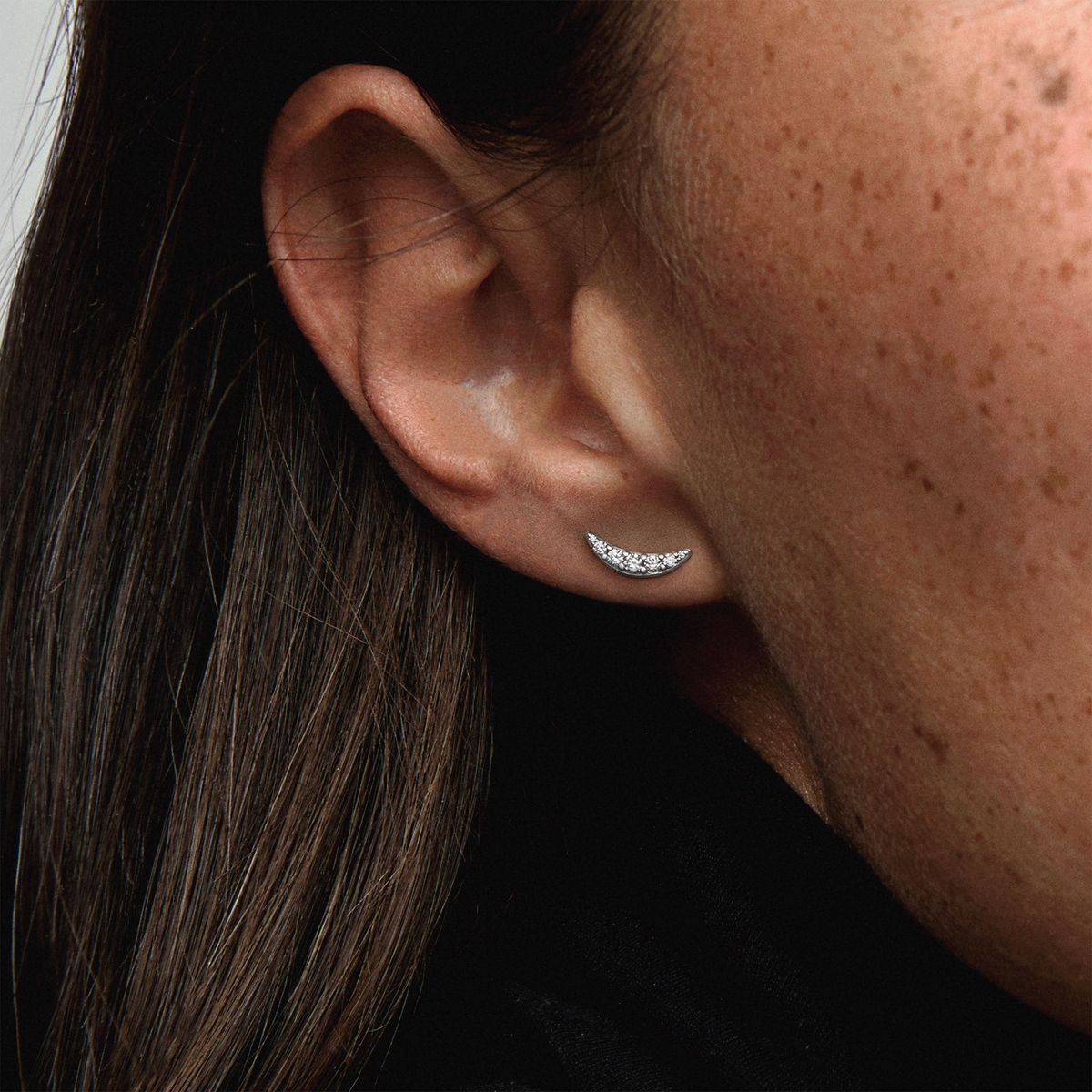 Pandora Sparkling Crescent Moon Earrings