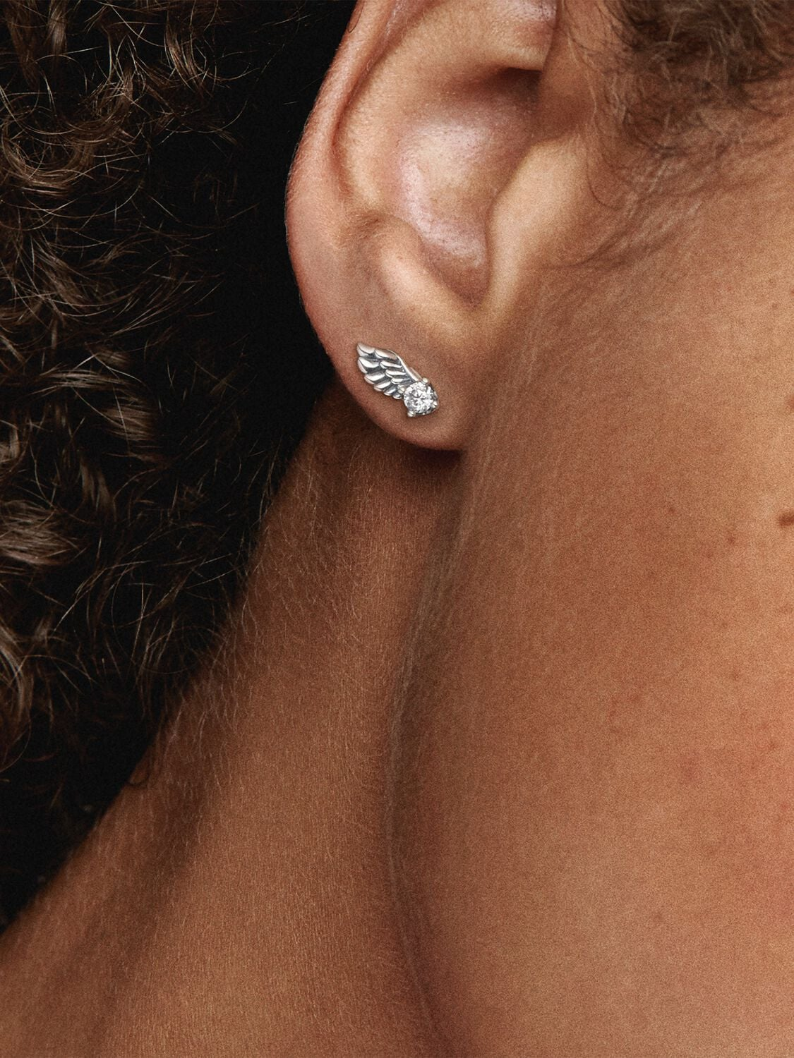 Pandora Sparkling Angel Wing Stud Earrings