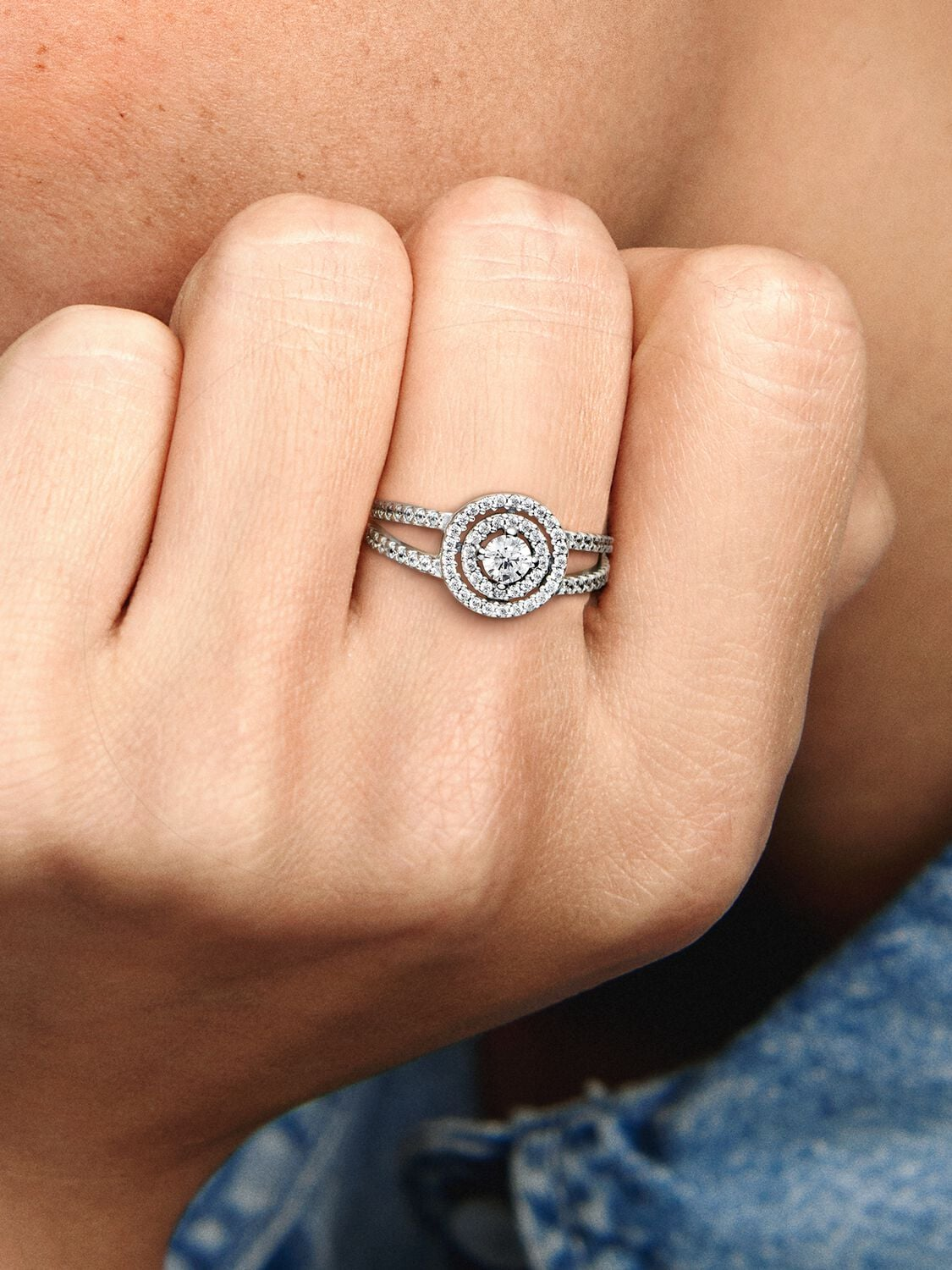 Pandora Sparkling Double Halo Ring