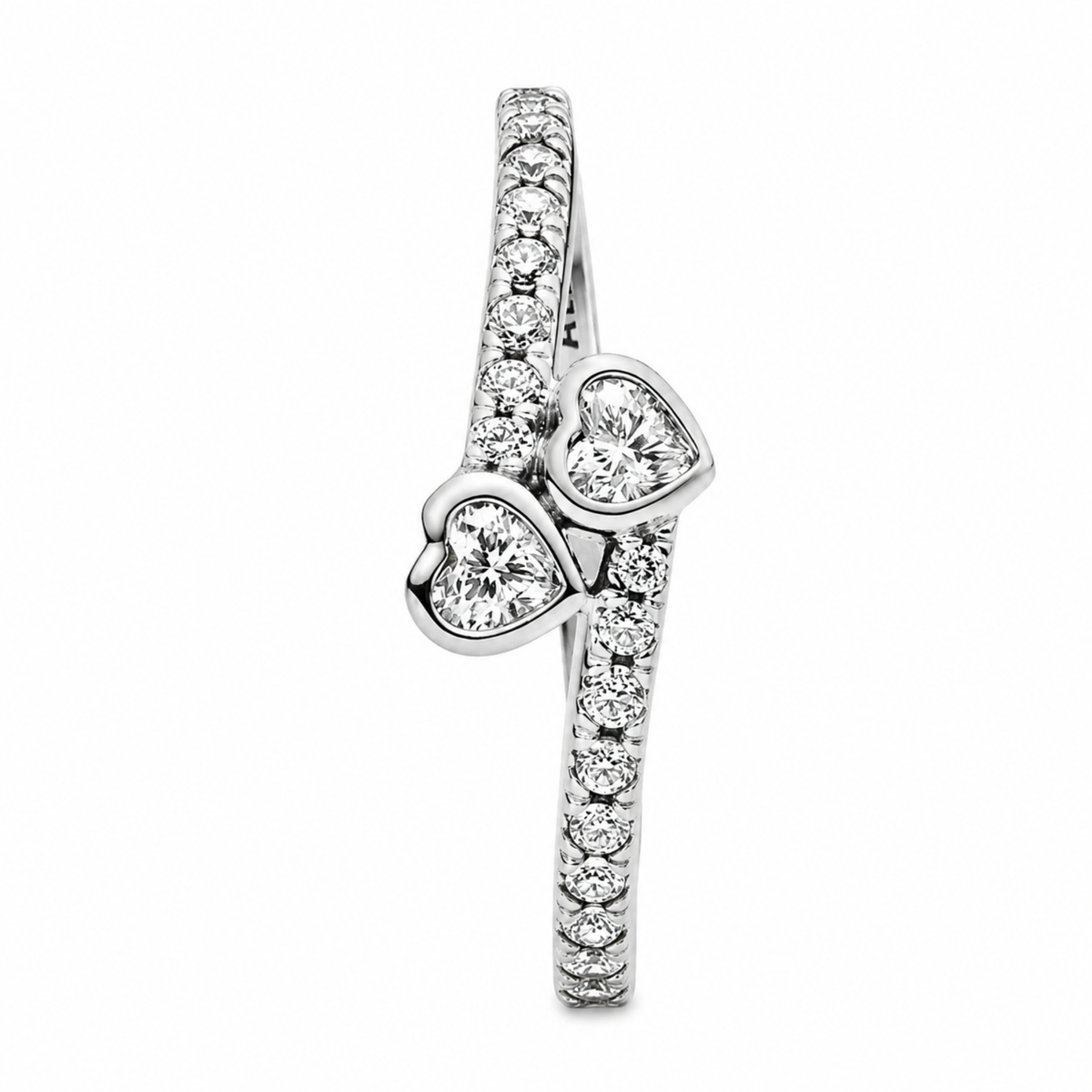 Pandora Two Sparkling Hearts Ring
