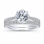 14k White Gold Round Straight