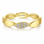 14k Yellow Gold Stackable Contoured Marquise