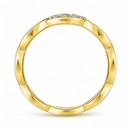 14k Yellow Gold Stackable Contoured Marquise