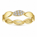 14k Yellow Gold Stackable Contoured Marquise