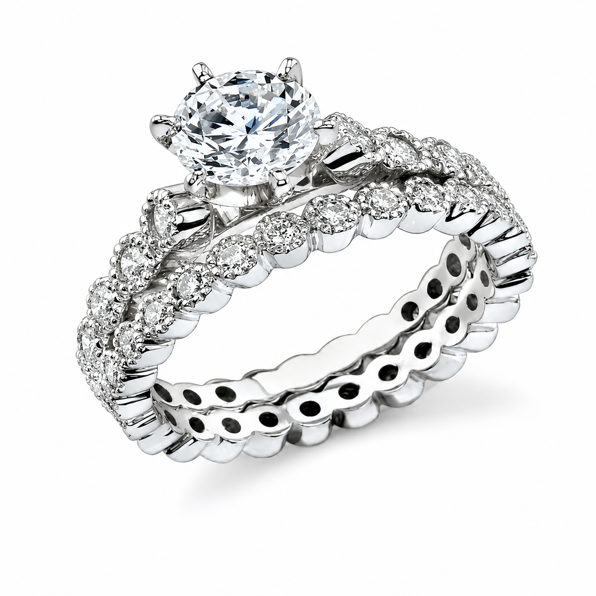 Gregorio 18k White Gold Engagement Ring