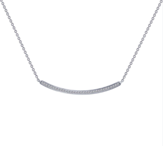 Lafonn 0.32 CTW Curved Bar Necklace