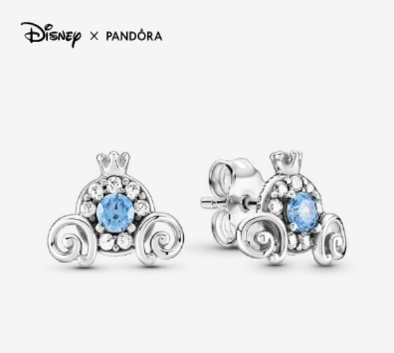 Pandora Disney Cinderella Pumpkin Coach Stud Earrings