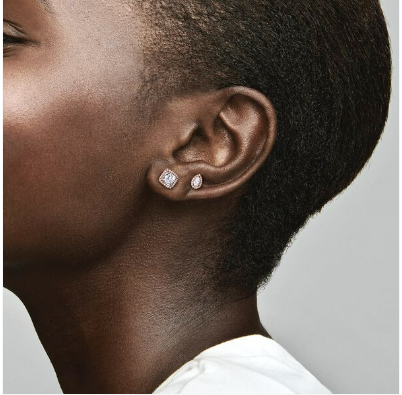 Pandora Square Sparkle Halo Stud Earrings Anfesas Jewelers