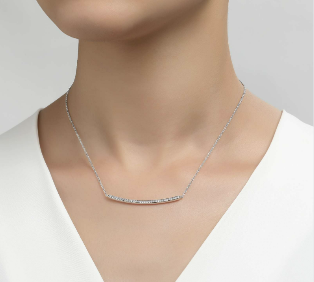 Lafonn 0.32 CTW Curved Bar Necklace