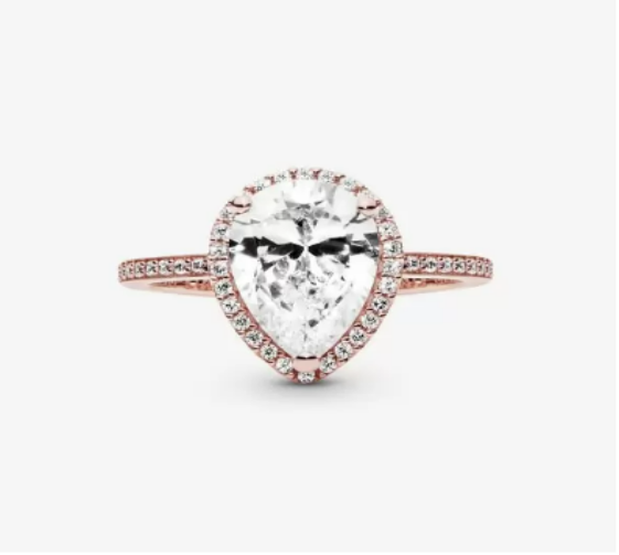 Pandora Sparkling Teardrop Halo Ring