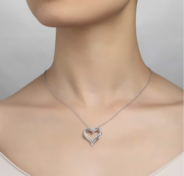 Lafonn Double-Heart Pendant Necklace in Garner, NC