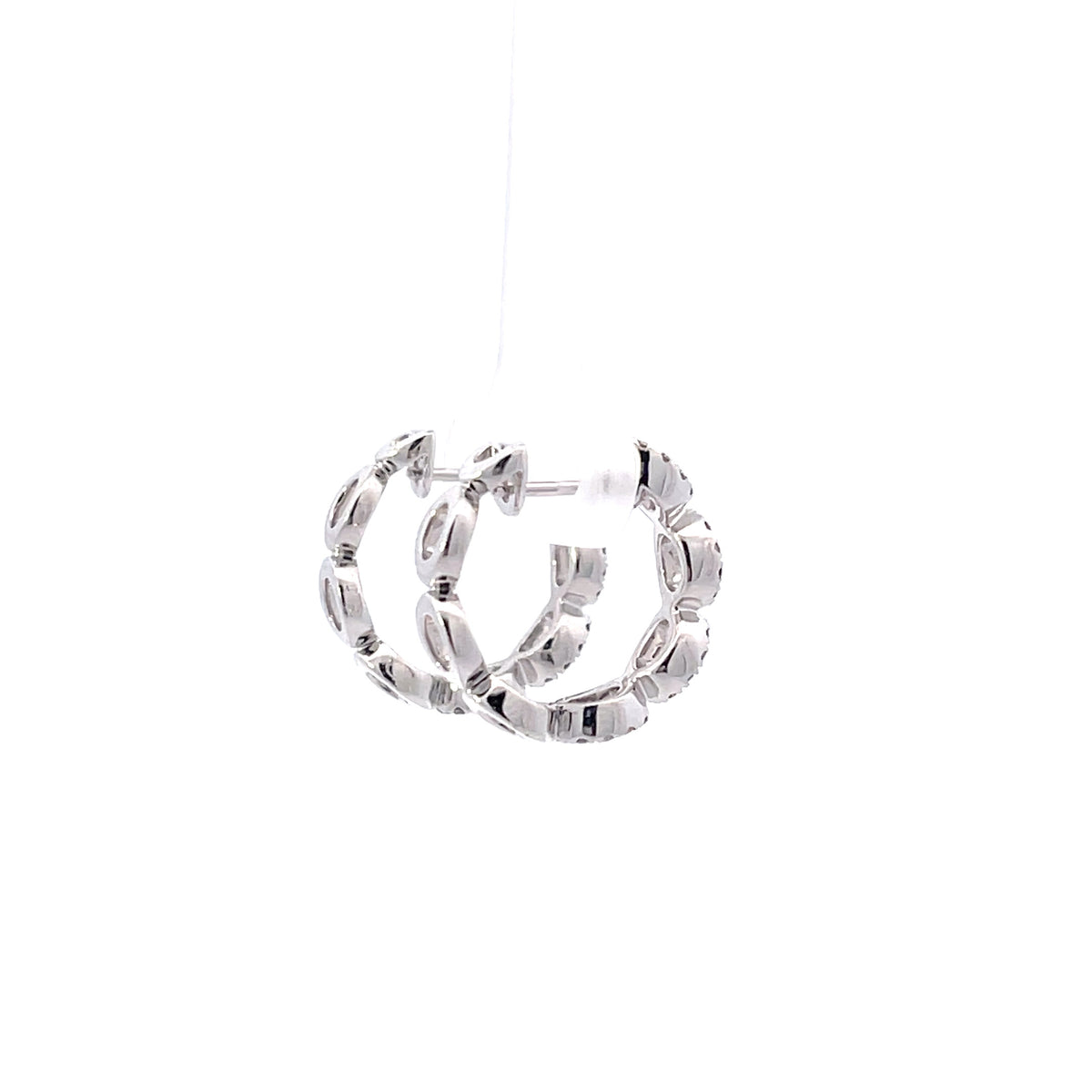 14KW .41CT Small Diamond Hoops