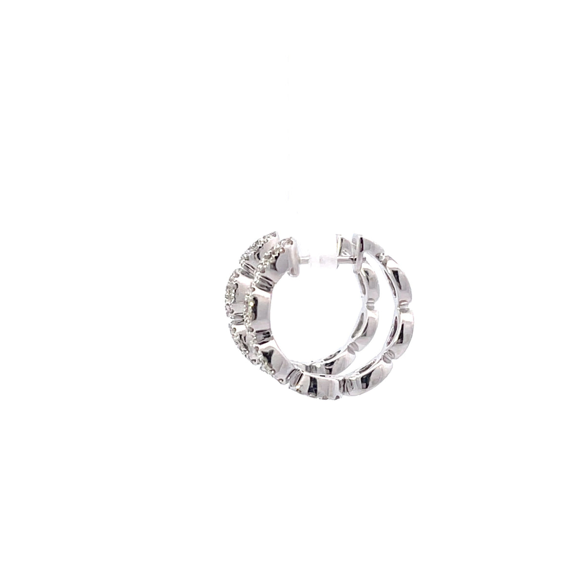 14KW .41CT Small Diamond Hoops