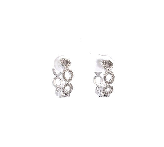 14KW .41CT Small Diamond Hoops