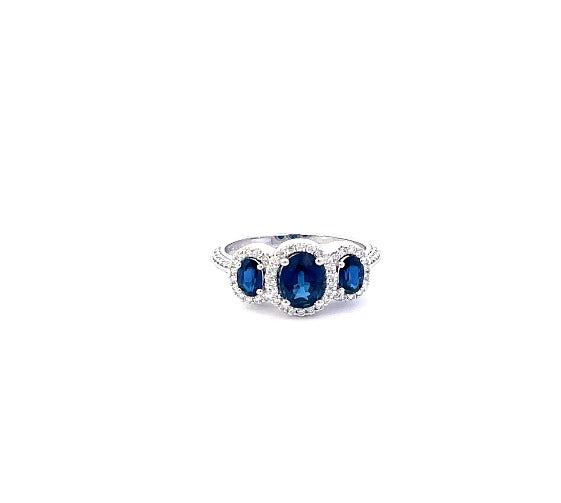 14KW Diamond and Sapphire Ring