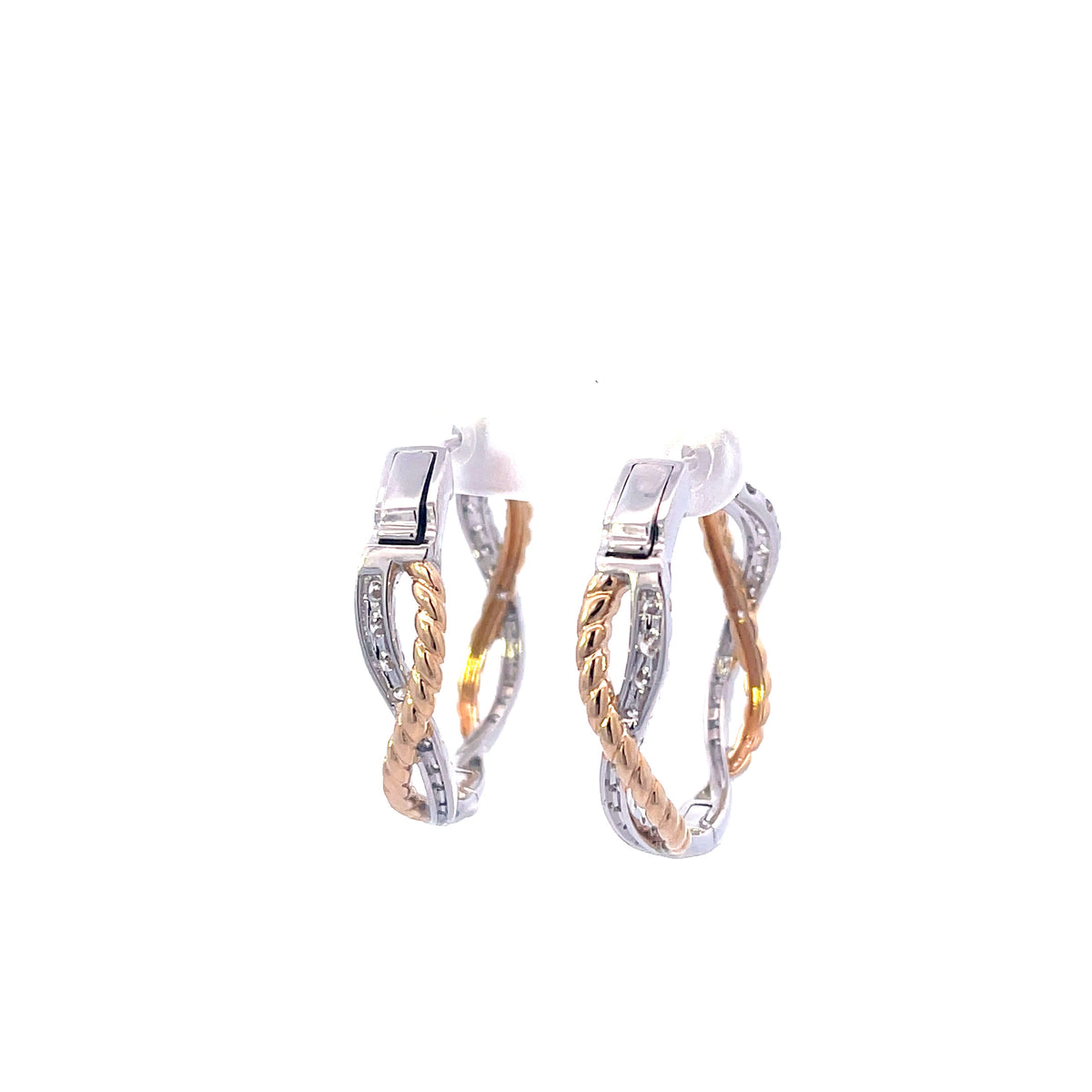 Yellow Gold and Diamond Hoops