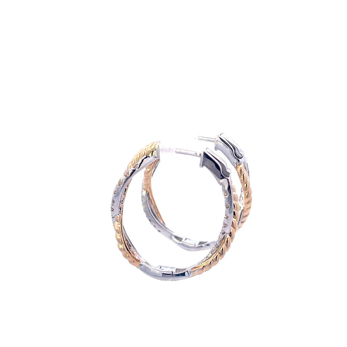 Yellow Gold and Diamond Hoops