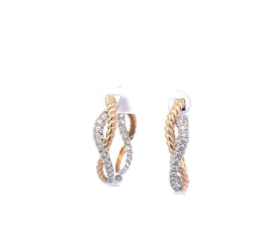 1.15CT 14KY Gold and Diamond Hoops in Garner, NC